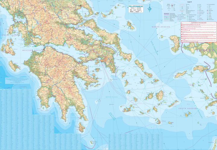 Carte de voyage - Athène & Péloponnèse | ITM carte pliée ITM 