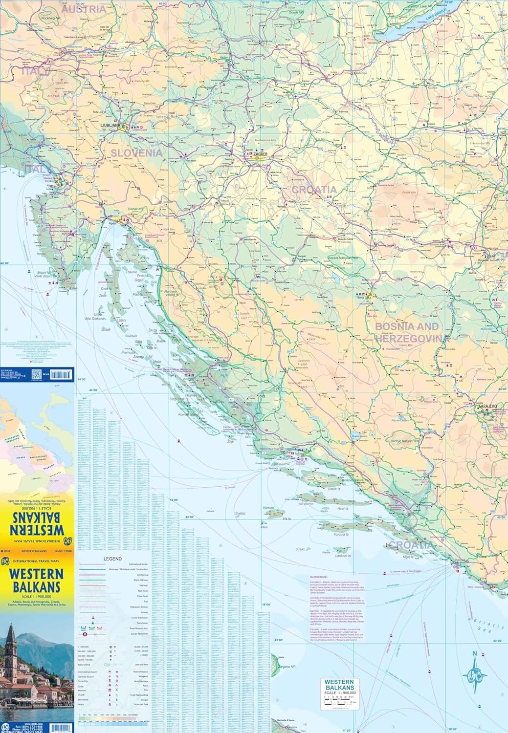 Carte de voyage - Balkans occidentaux | ITM carte routière ITM 