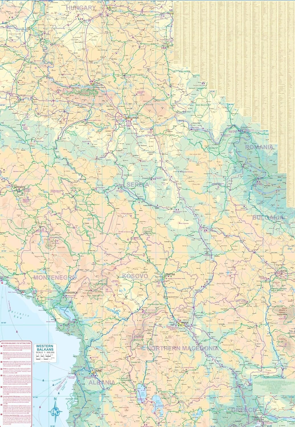 Carte de voyage - Balkans occidentaux | ITM carte routière ITM 