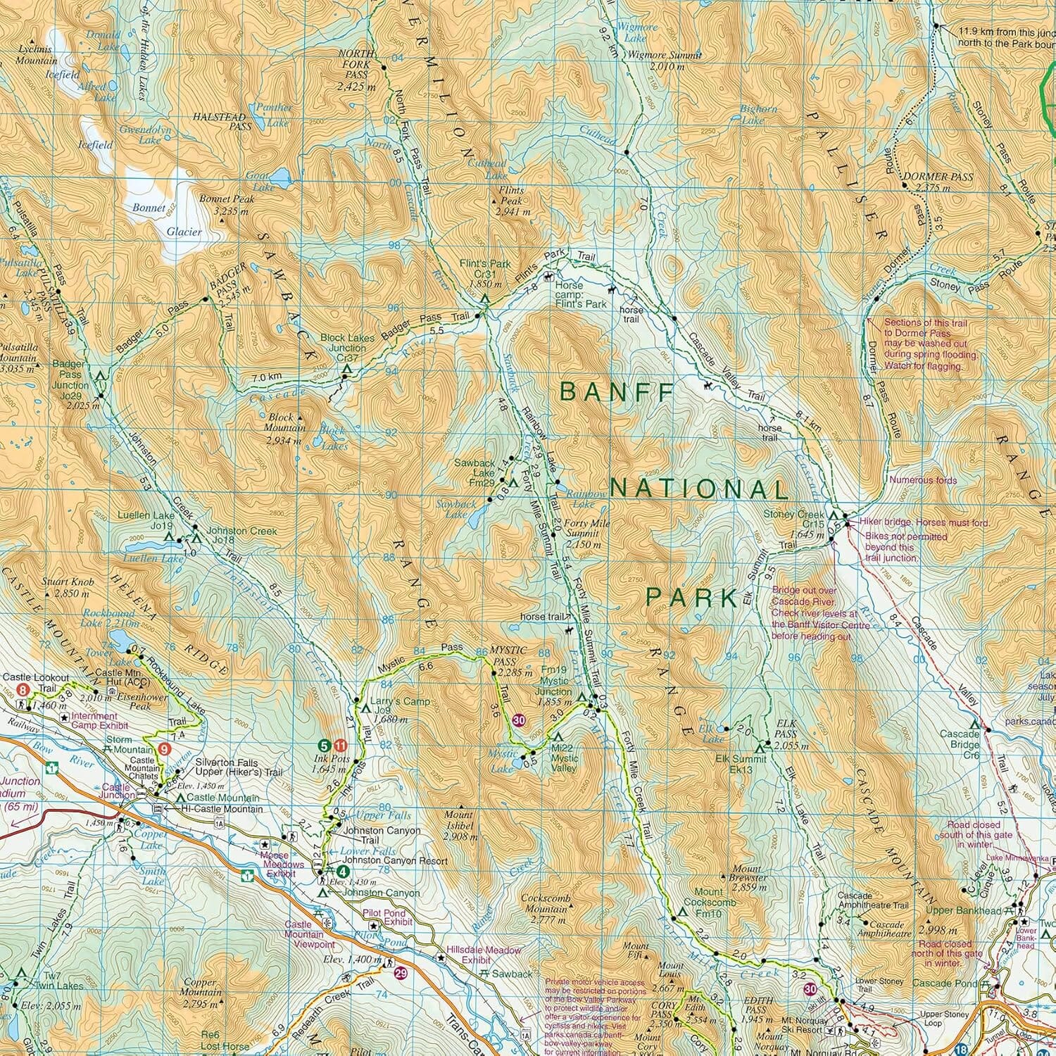 Carte de voyage - Banff et Mount Assiniboine (Alberta) | Gem Trek carte routière Gem Trek Publishing 