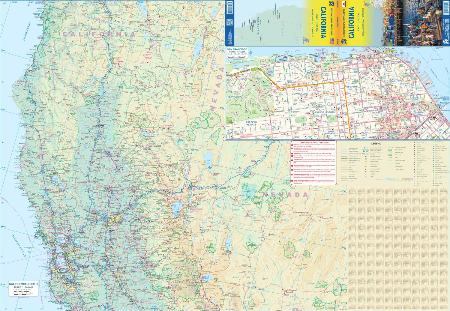 Carte de voyage - Californie | ITM carte routière ITM