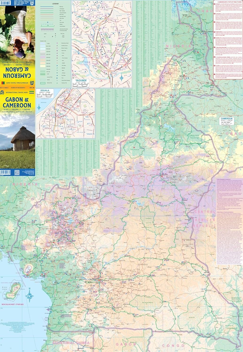 Carte de voyage - Cameroun & Gabon | ITM carte routière ITM