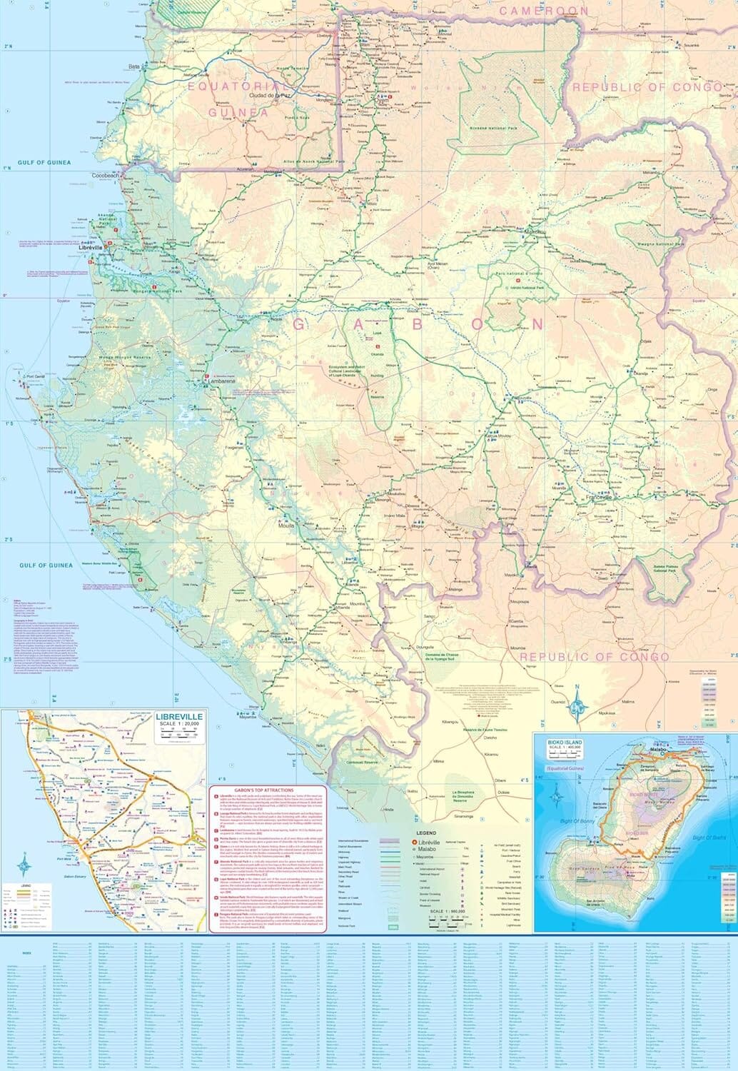 Carte de voyage - Cameroun & Gabon | ITM carte routière ITM