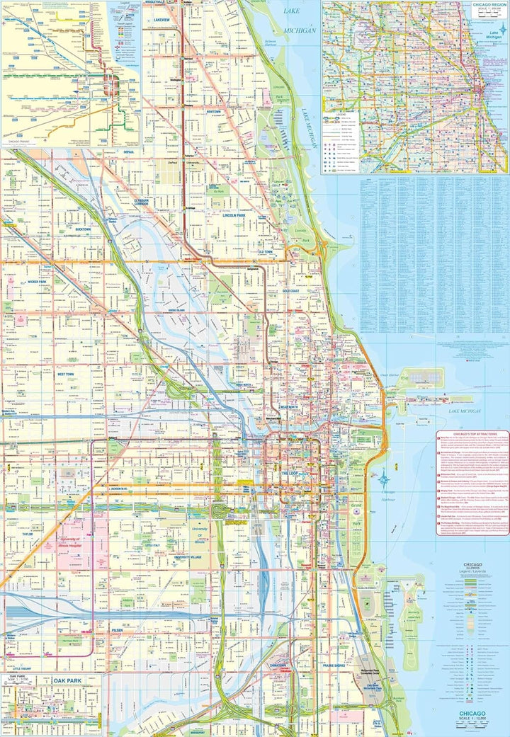 Carte de voyage - Chicago & Illinois | ITM carte pliée ITM 