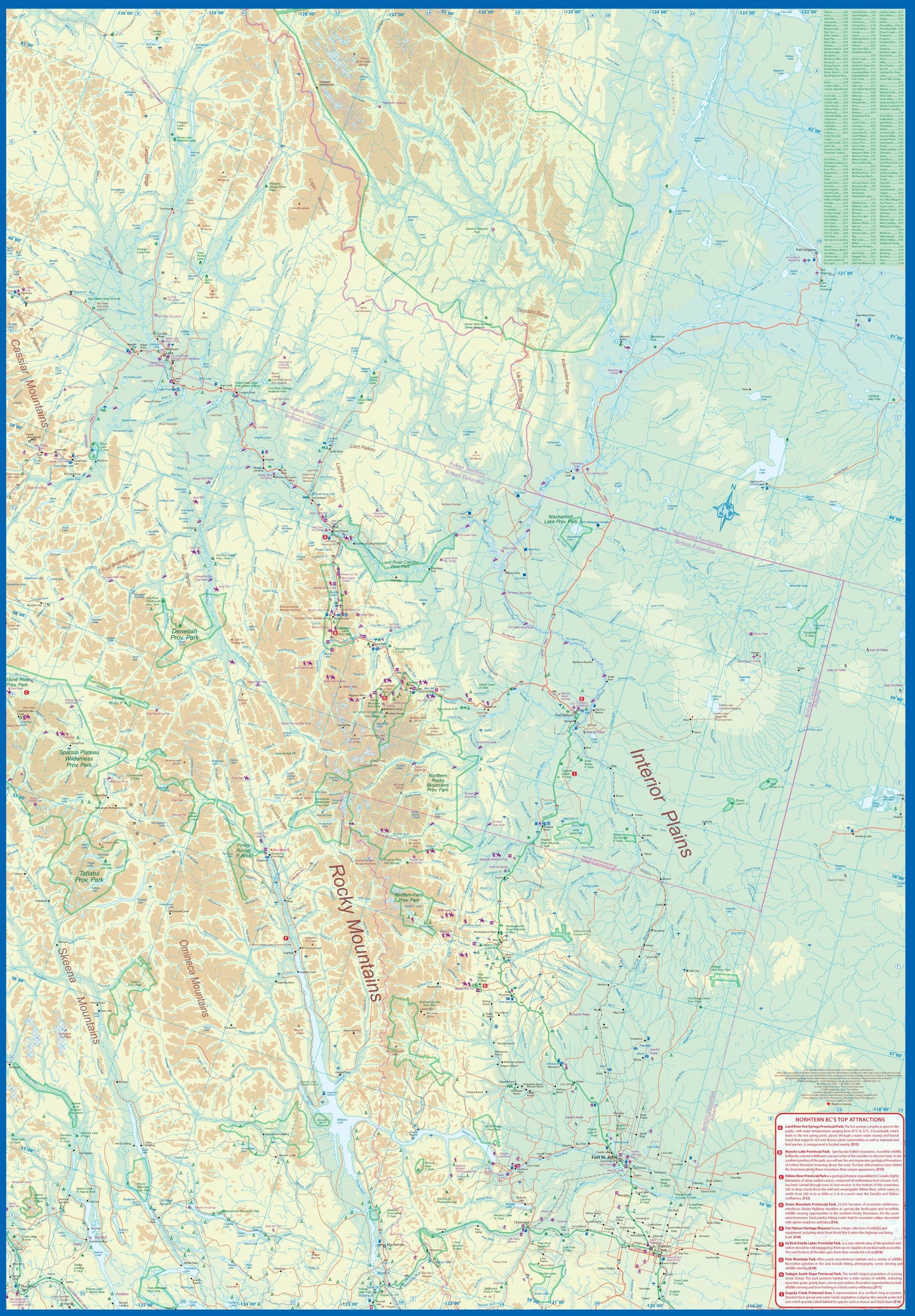 Carte de voyage - Colombie Britannique Nord | ITM carte routière ITM