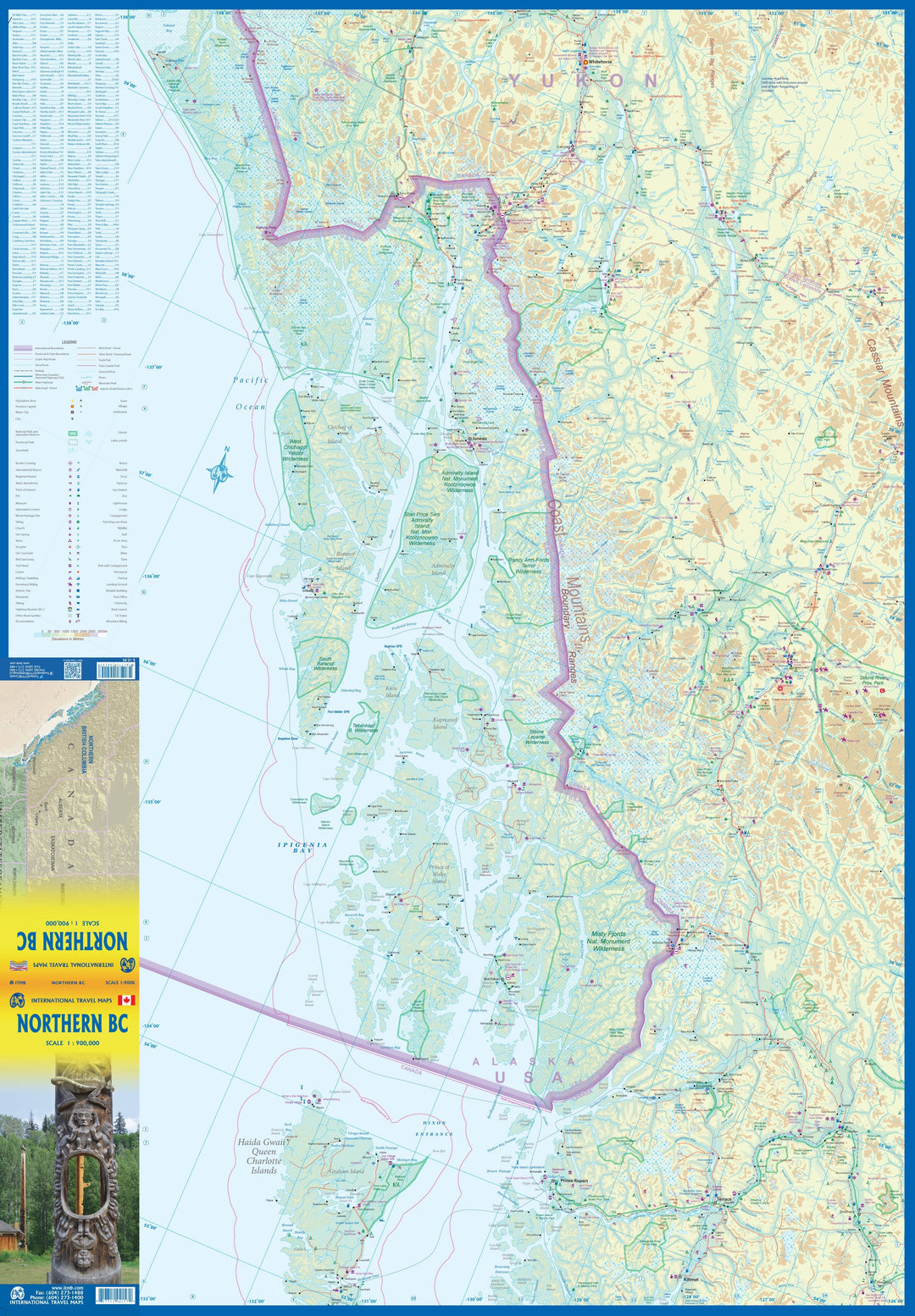 Carte de voyage - Colombie Britannique Nord | ITM carte pliée ITM 
