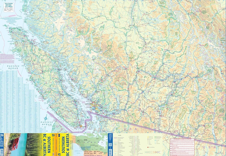 Carte de voyage - Colombie-Britannique Sud & Alberta Sud | ITM - 1:850 000 carte routière ITM 