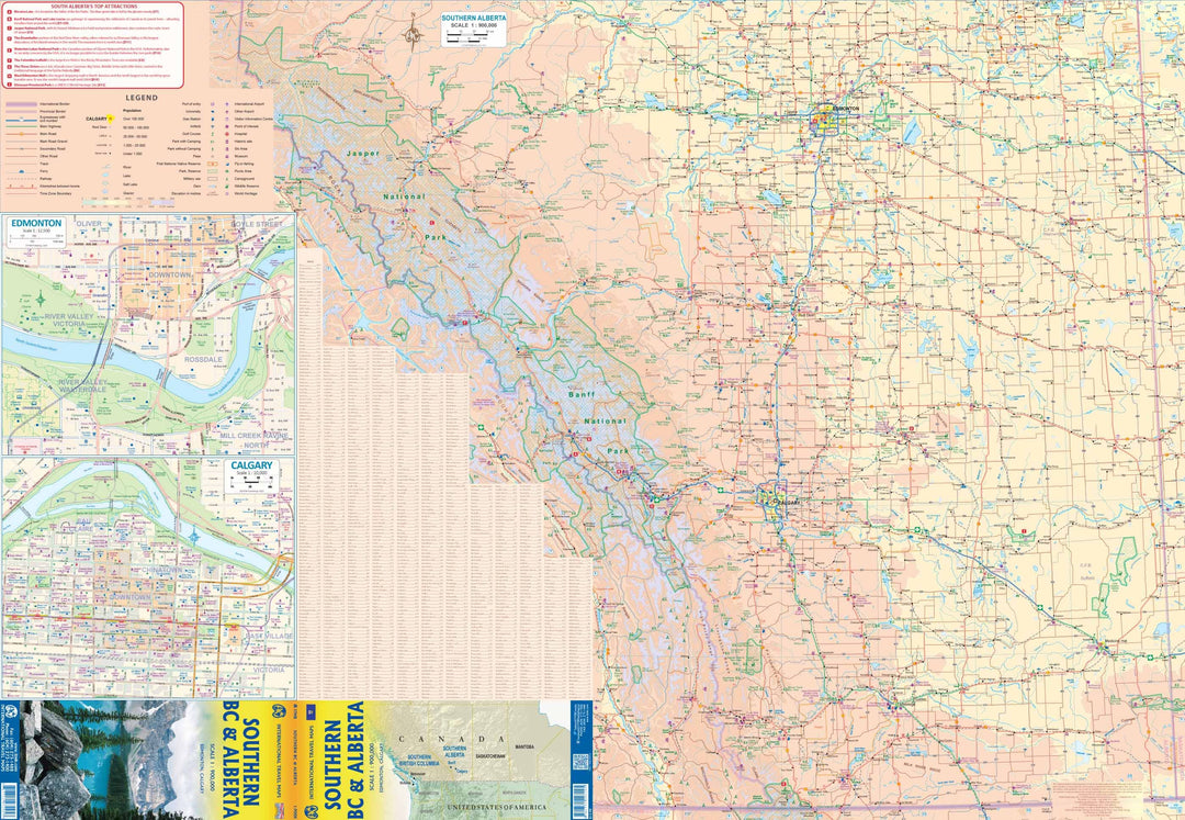 Carte de voyage - Colombie Britannique Sud et Alberta Sud | ITM carte pliée ITM 