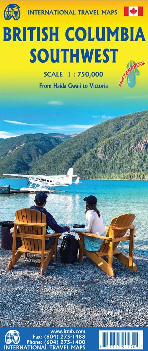 Carte de voyage - Colombie Britannique Sud Ouest | ITM carte routière ITM 