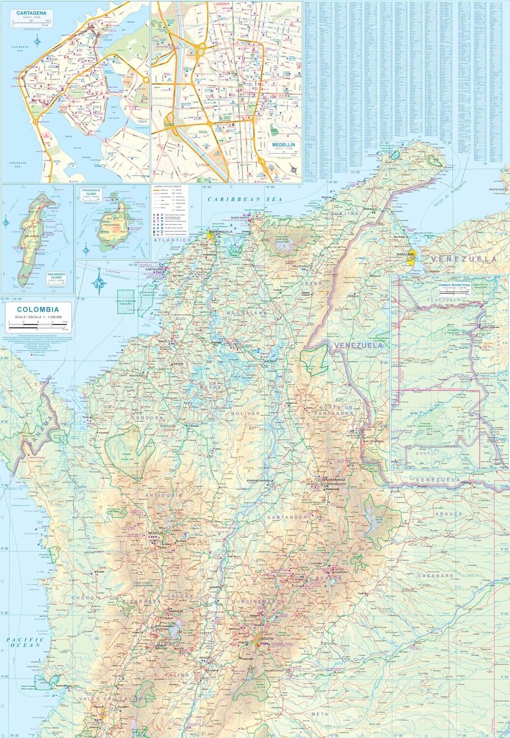 Carte de voyage - Colombie | ITM carte routière ITM 
