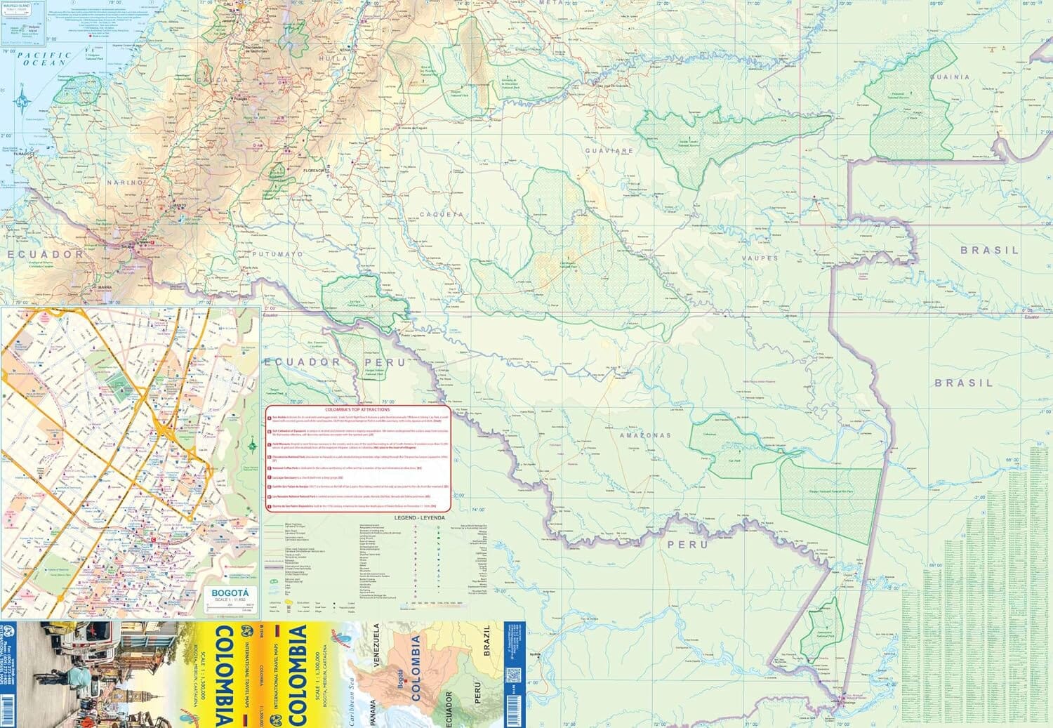 Carte de voyage - Colombie | ITM carte routière ITM 