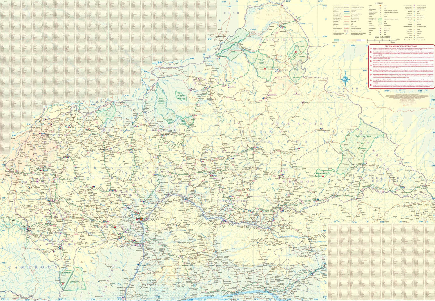 Carte de voyage - Congo & République Centrafricaine | ITM carte routière ITM