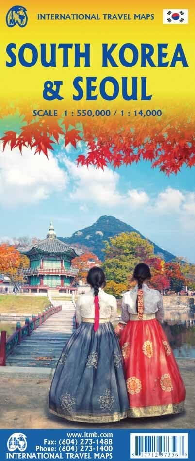 Carte de voyage - Corée du Sud & Plan de Séoul | ITM carte routière ITM