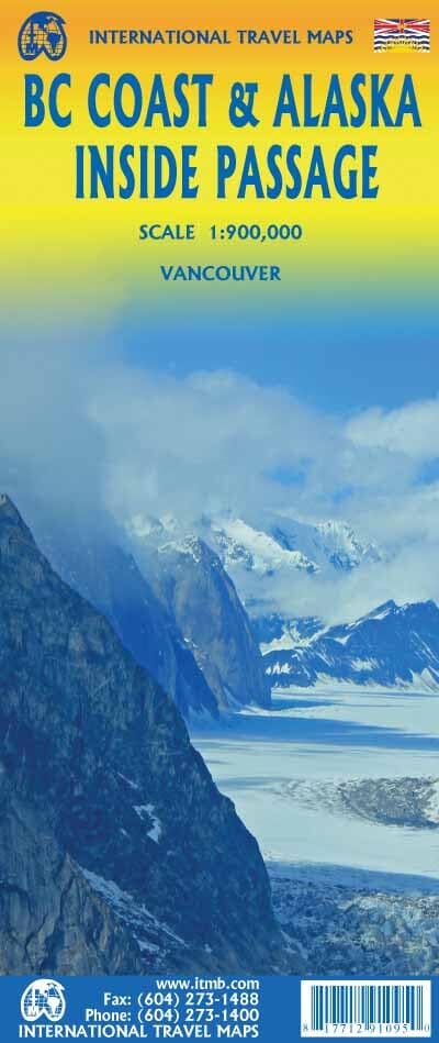 Carte de voyage - Côte entre Seattle et Anchorage (Alaska) | ITM carte pliée ITM 