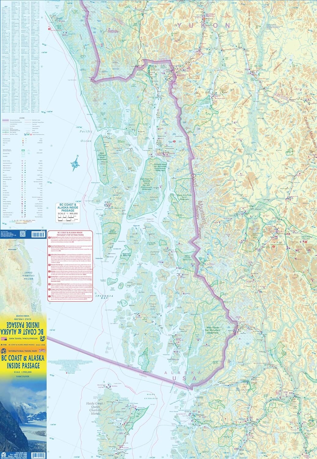 Carte de voyage - Côte entre Seattle et Anchorage (Alaska) | ITM carte routière ITM