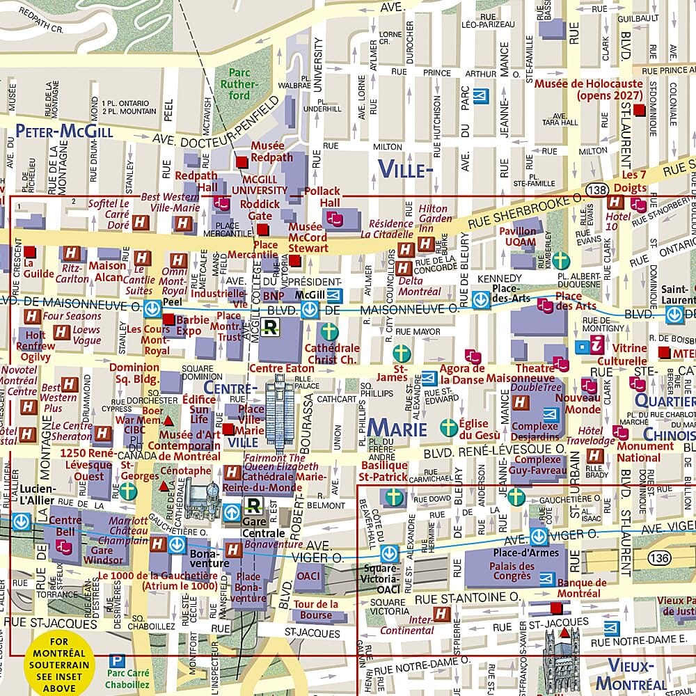 Carte de voyage de Montréal (Québec) | National Geographic carte routière National Geographic 
