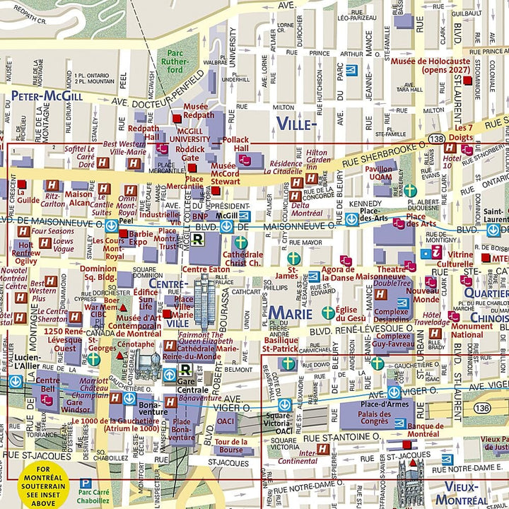 Carte de voyage de Montréal (Québec) | National Geographic carte routière National Geographic 