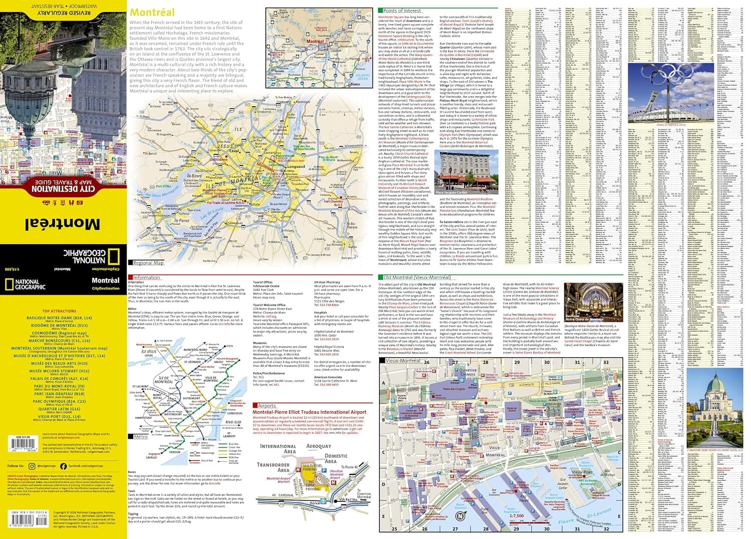 Carte de voyage de Montréal (Québec) | National Geographic carte routière National Geographic 