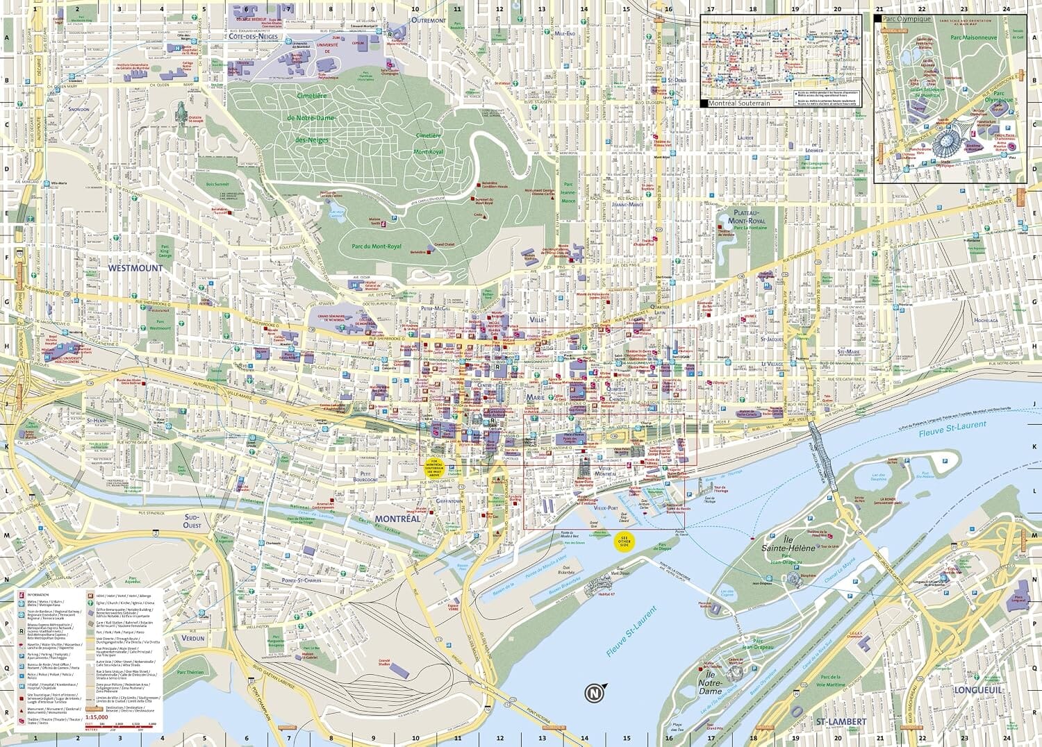 Carte de voyage de Montréal (Québec) | National Geographic carte routière National Geographic 