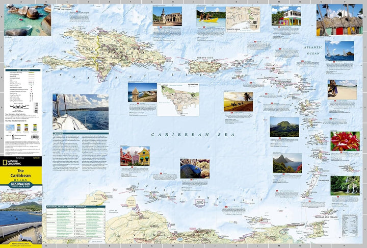 Carte de voyage des Caraïbes | National Geographic carte routière National Geographic 