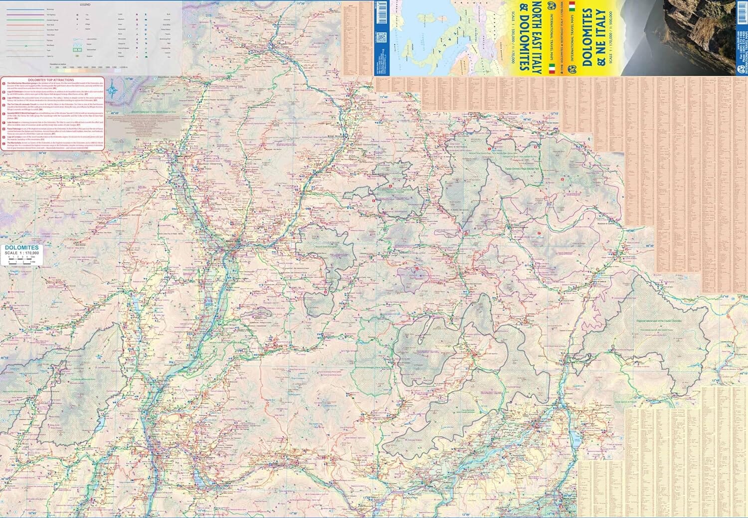 Carte de voyage - Dolomites & Italie Nord-est | ITM carte routière ITM