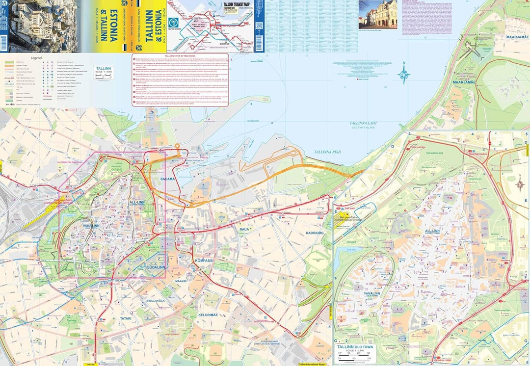 Carte de voyage - Estonie & Plan de Tallinn | ITM carte routière ITM 