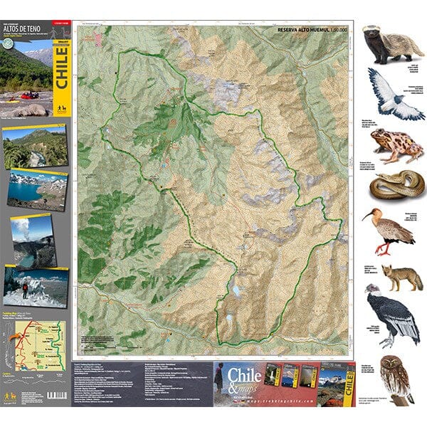 Carte de voyage et de trekking - Altos de Teno | Trekking Chile carte de randonnée Trekking Chile 