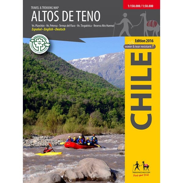 Carte de voyage et de trekking - Altos de Teno | Trekking Chile carte de randonnée Trekking Chile 