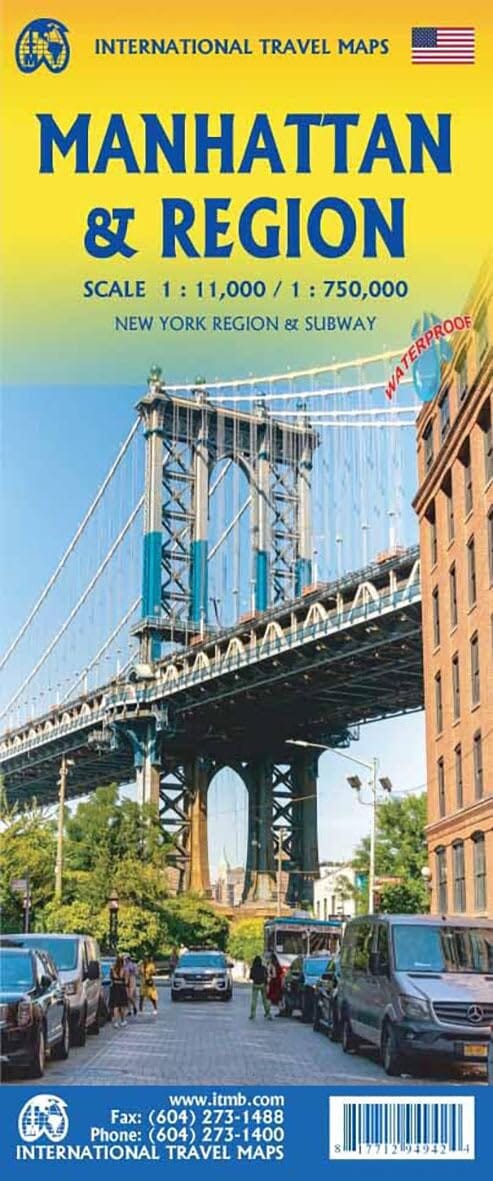Carte de voyage - État de New York & Plan de Manhattan | ITM carte routière ITM