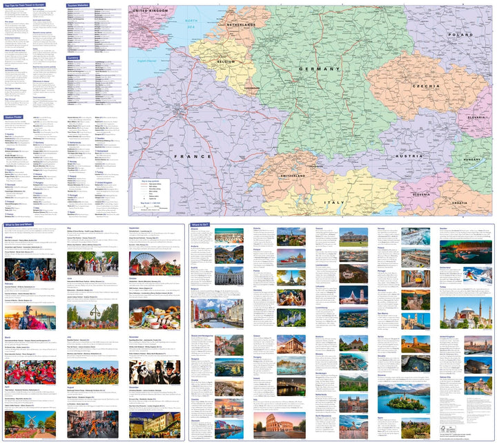Carte de voyage - Europe rail map | Collins carte pliée Collins 