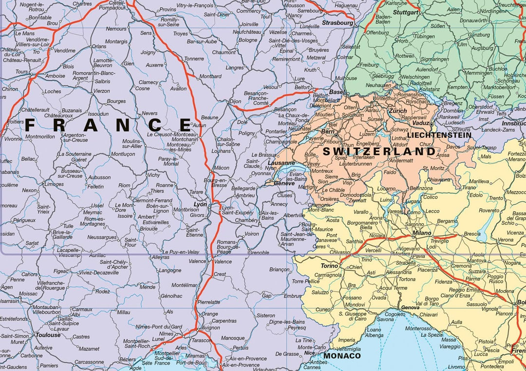 Carte de voyage - Europe rail map | Collins carte pliée Collins 