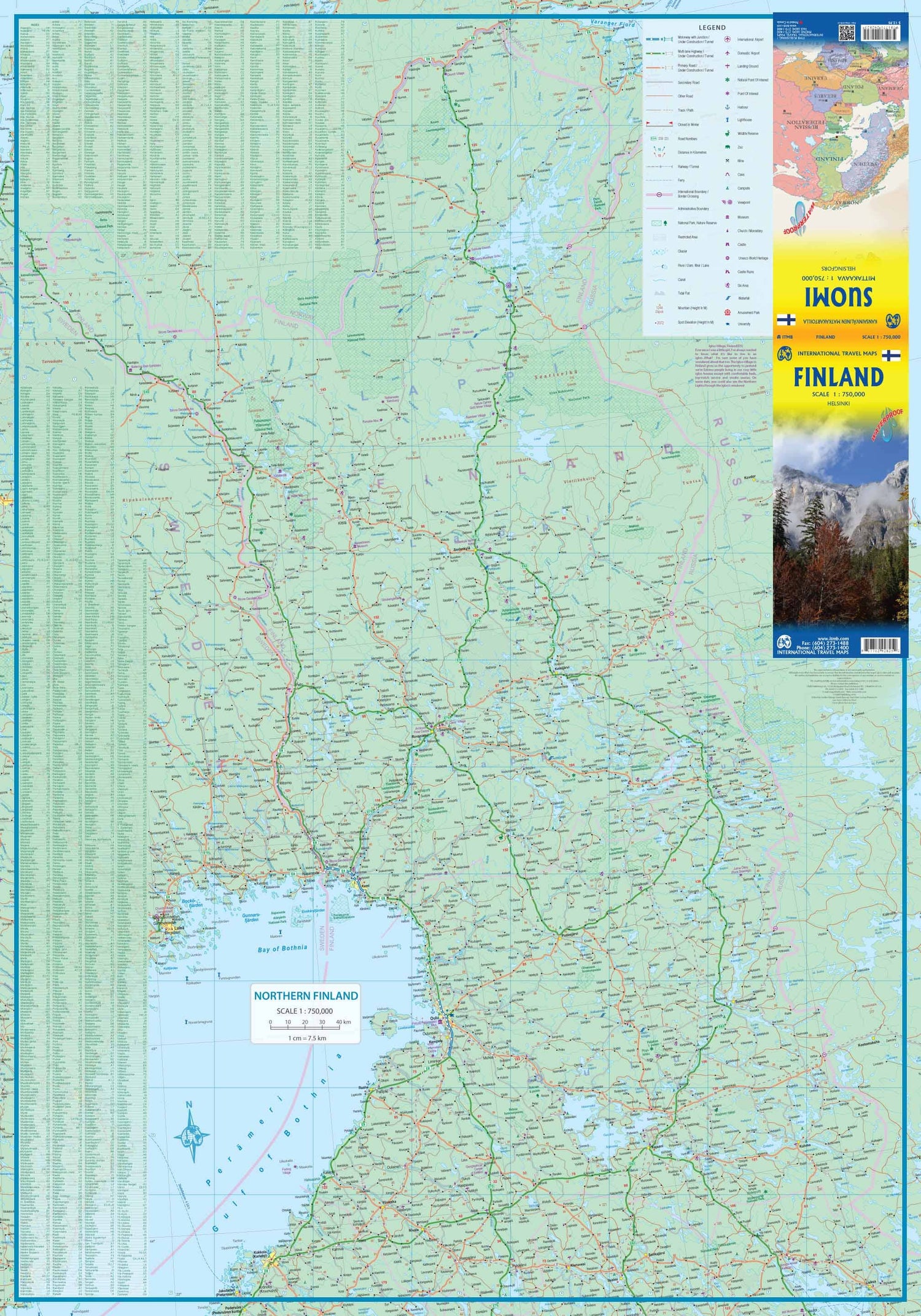 Carte de voyage - Finlande | ITM carte routière ITM