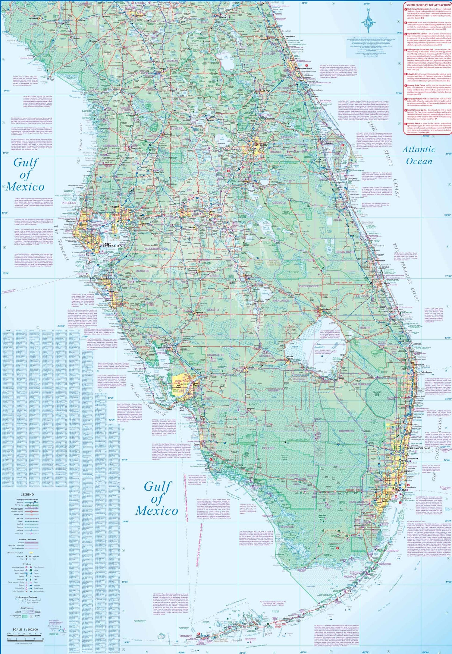 Carte de voyage - Floride Sud & Plan de Miami | ITM carte routière ITM