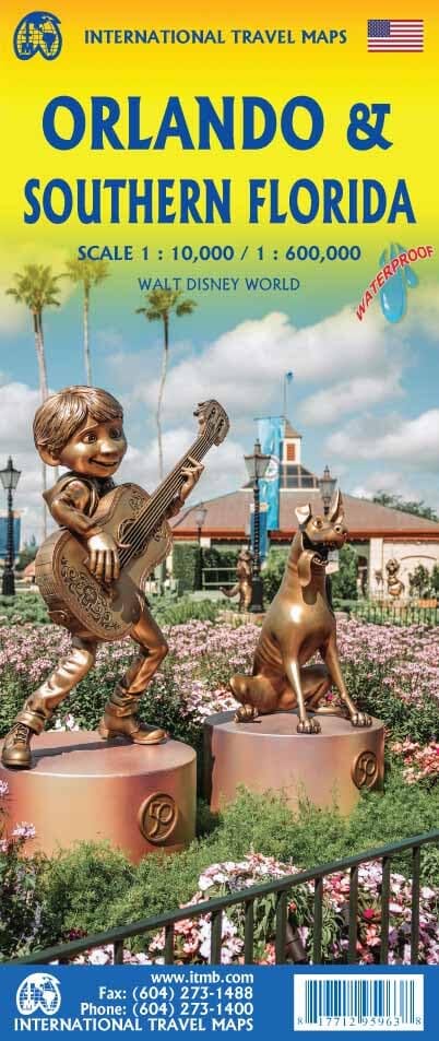 Carte de voyage - Floride Sud & Plan d'Orlando | ITM carte routière ITM
