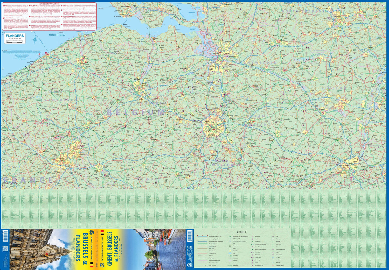 Carte de voyage - Gand, Bruxelles, Flandres | ITM carte routière ITM