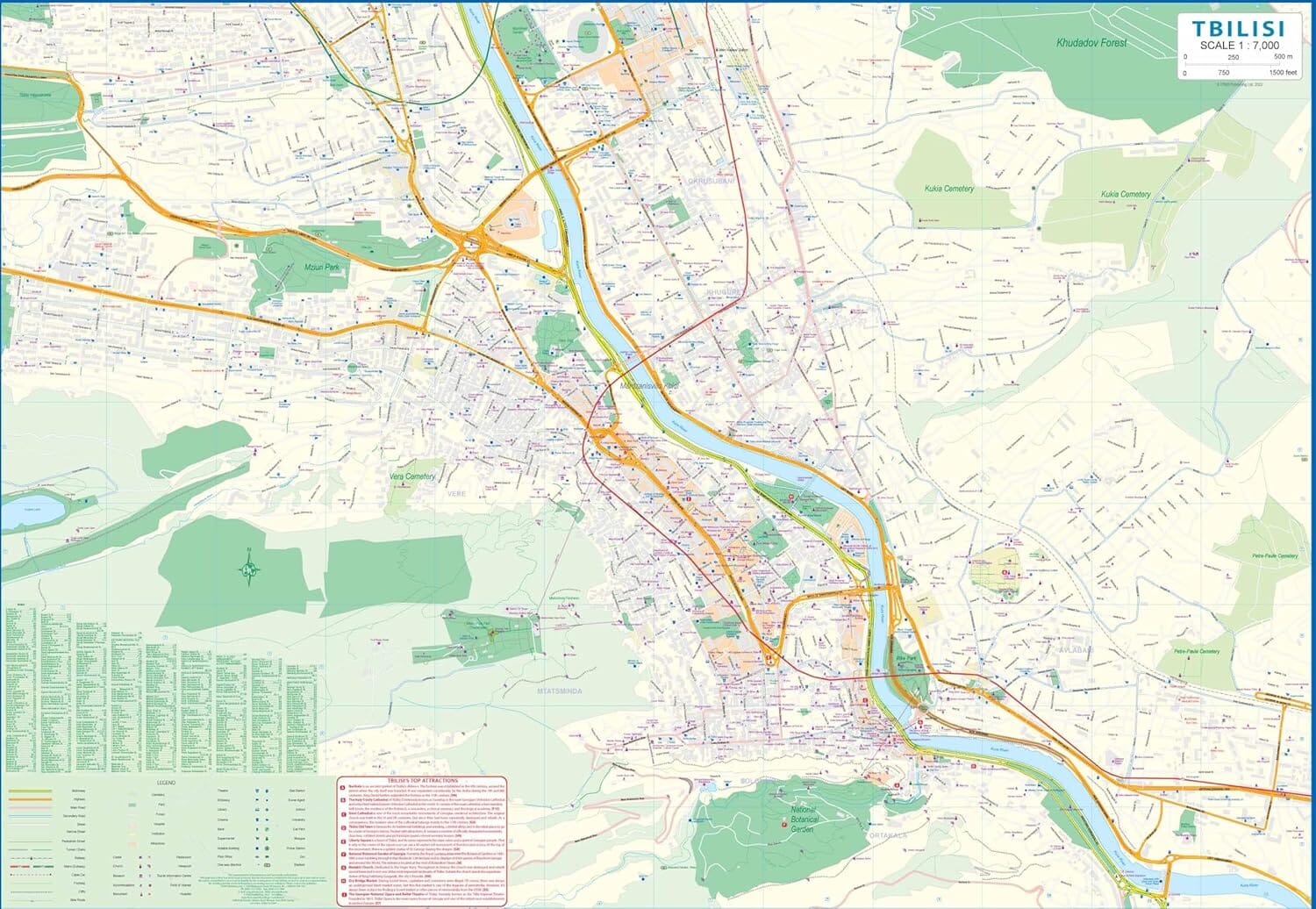 Carte de voyage - Géorgie & Plan de Tbilissi | ITM carte routière ITM