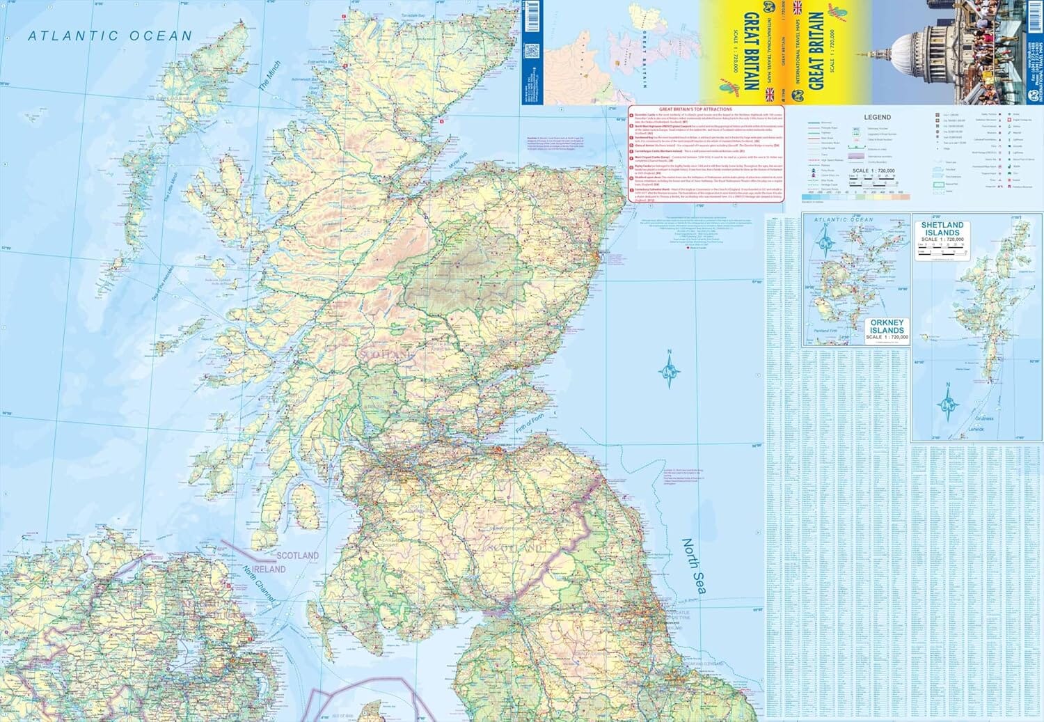 Carte de voyage - Grande Bretagne | ITM carte routière ITM