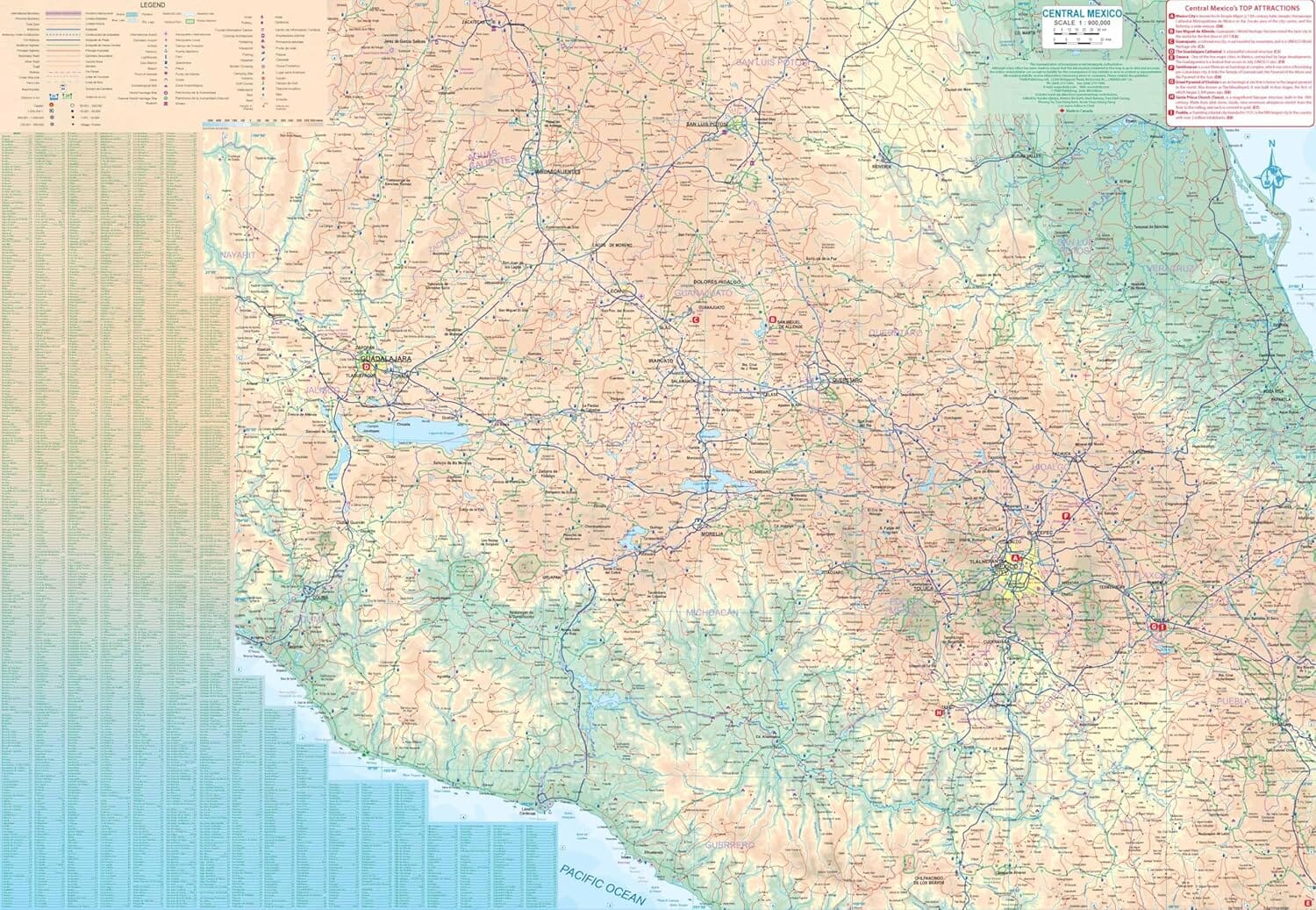 Carte de voyage - Guadalajara & Region | ITM carte routière ITM 