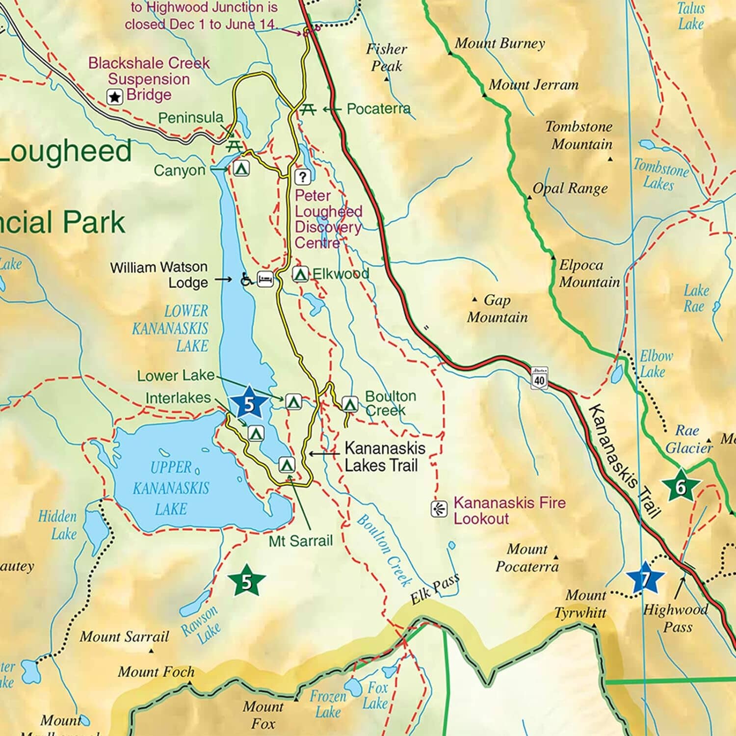 Carte de voyage & Guide - Kananaskis Country | Gem Trek carte routière Gem Trek Publishing