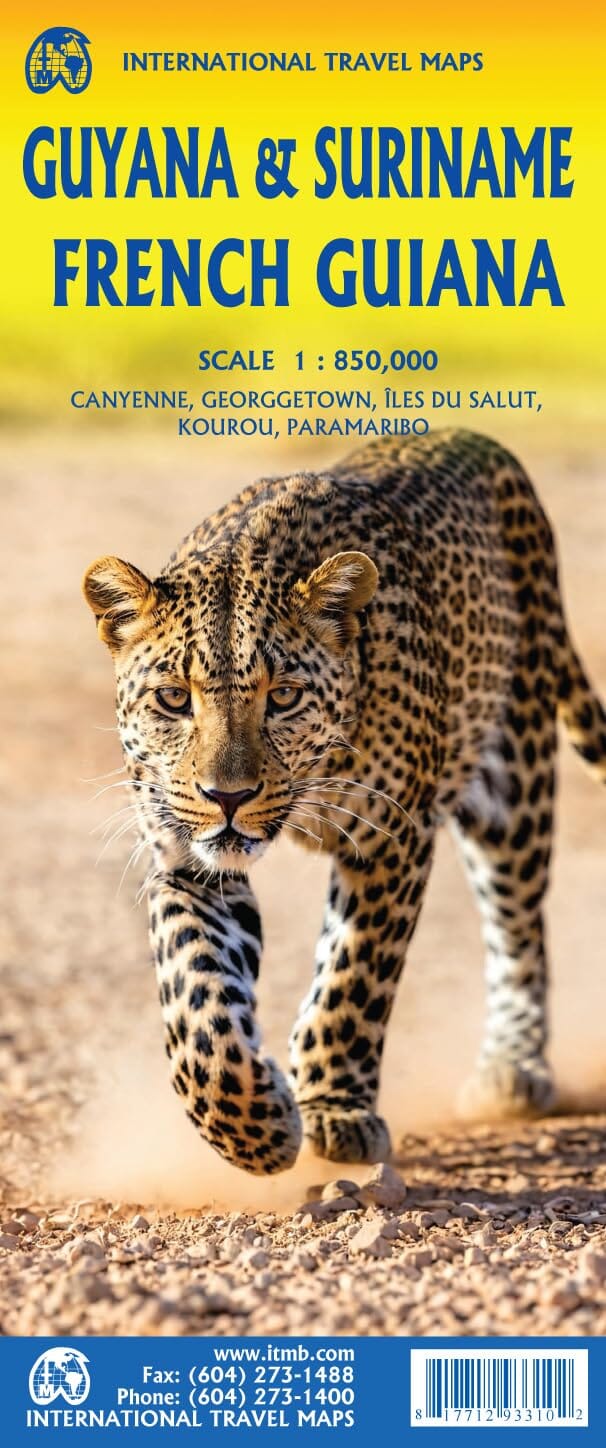 Carte de voyage - Guyana, Suriname & Guyane Française | ITM carte routière ITM 