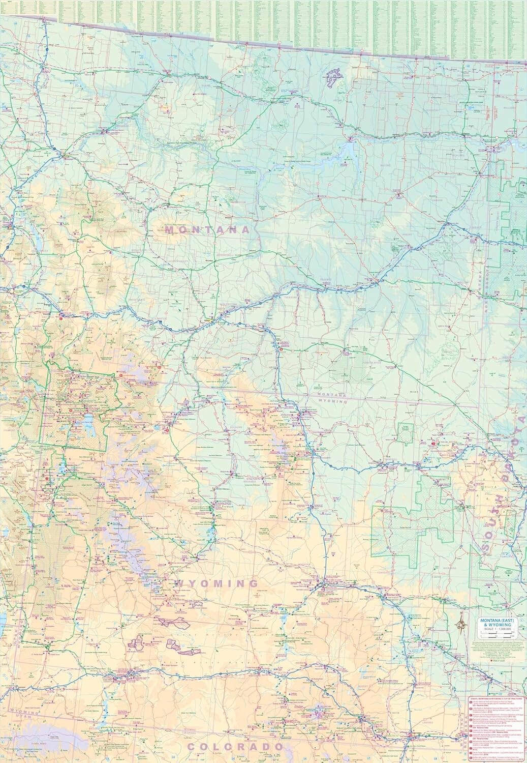 Carte de voyage - Idaho, Montana, Wyoming | ITM carte routière ITM 