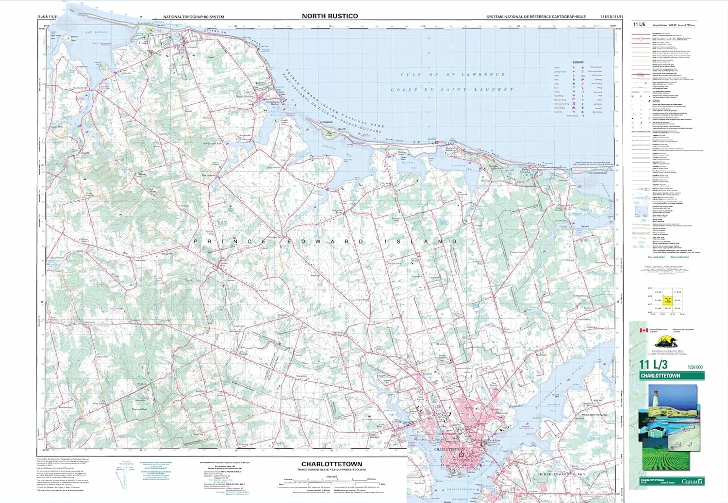 Carte de voyage - Ile du Prince Edouard (Canada) | ITM carte routière ITM