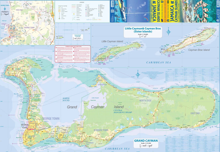 Carte de voyage - îles Caïman & Jamaïque | ITM carte de voyage ITM 