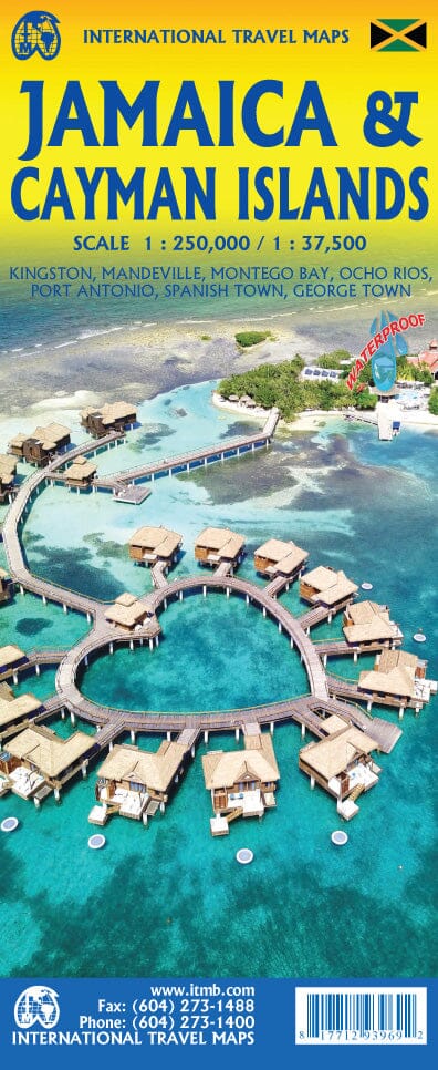 Carte de voyage - îles Caïman & Jamaïque | ITM carte routière ITM