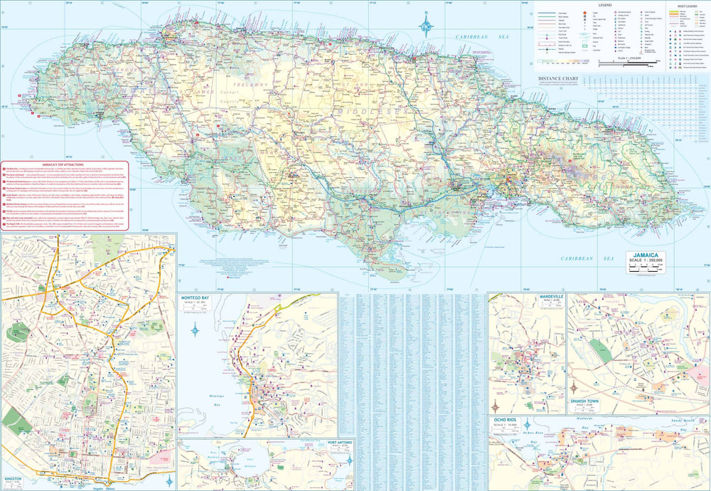 Carte de voyage - îles Caïman & Jamaïque | ITM carte de voyage ITM 