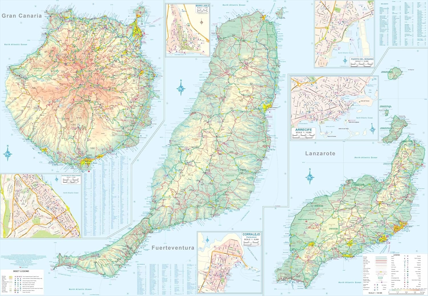 Carte de voyage - Iles Canaries | ITM carte routière ITM 