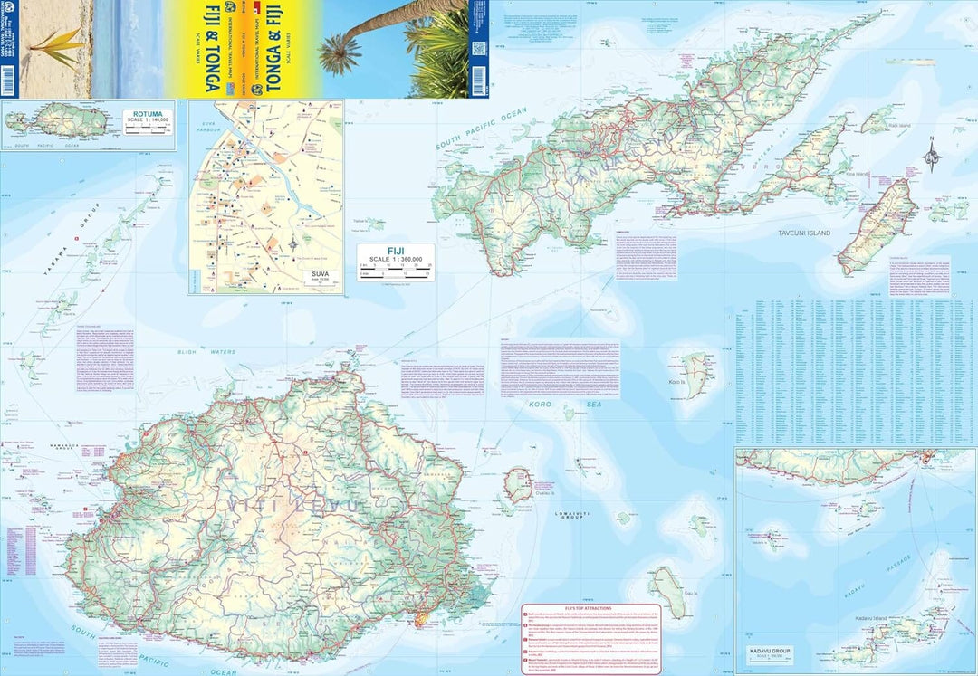 Carte de voyage - Iles Fidji & Tonga | ITM carte pliée ITM 