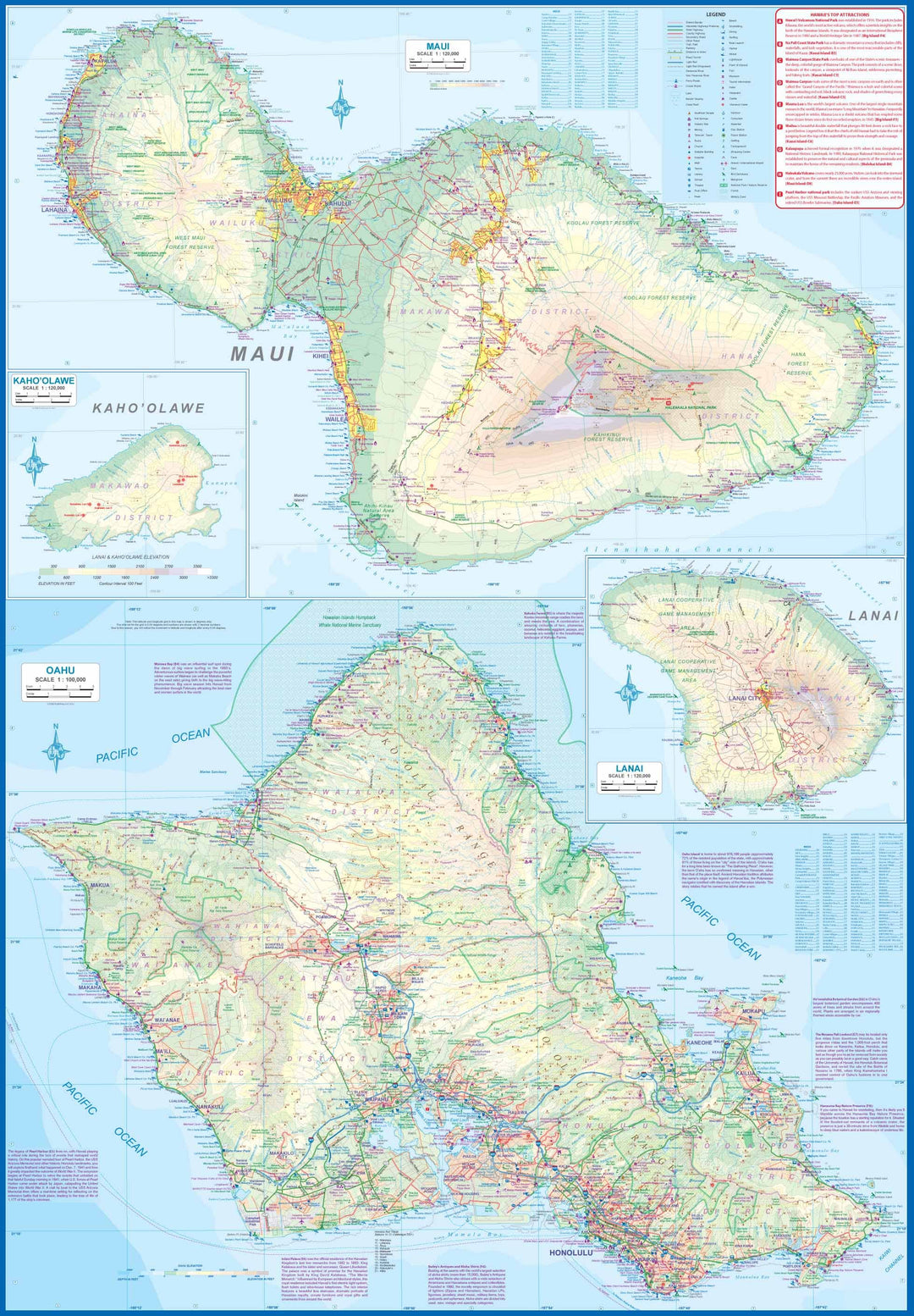 Carte de voyage - Iles Hawaii | ITM carte pliée ITM 