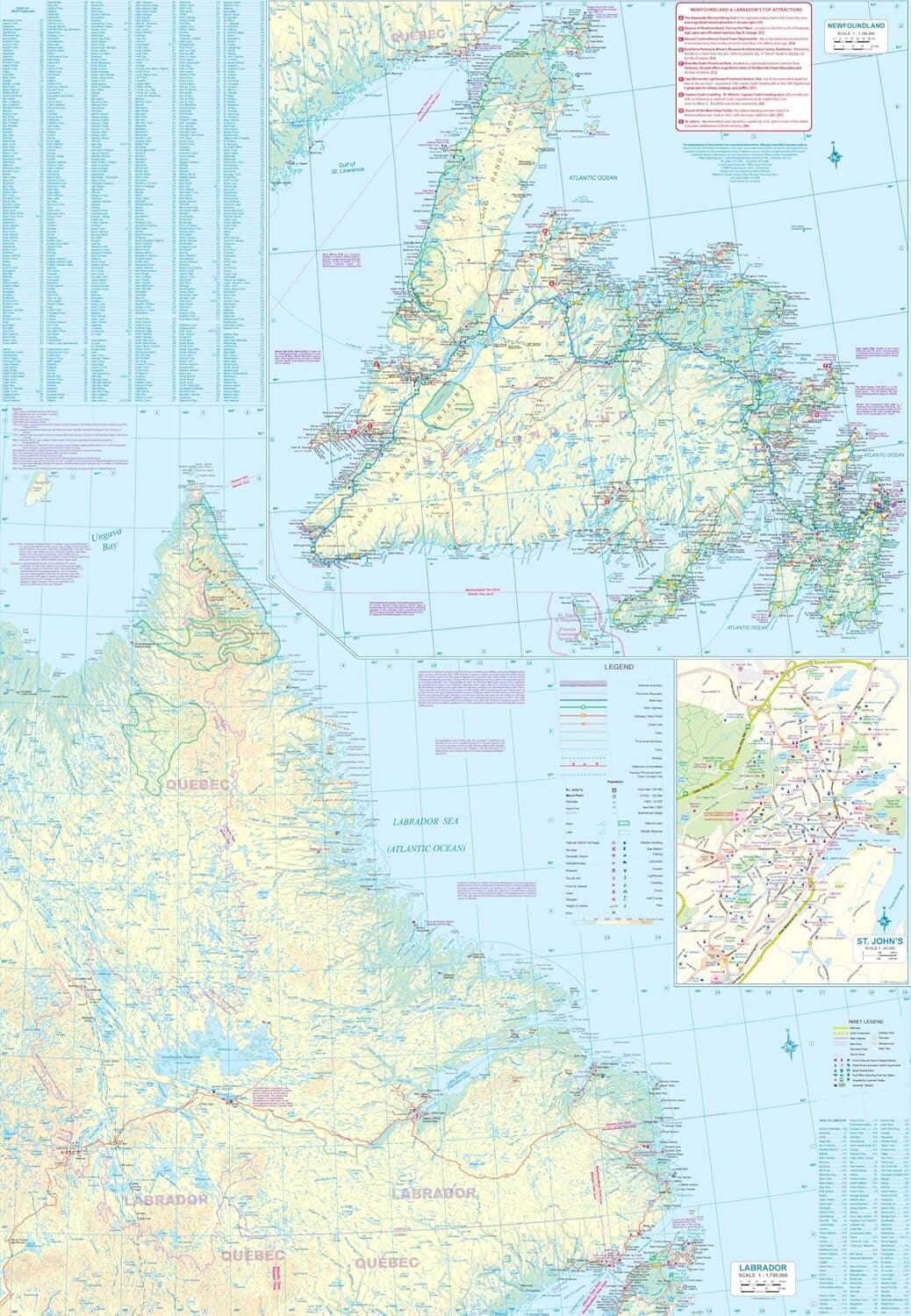 Carte de voyage imperméable - Canada Atlantique | ITM carte routière ITM