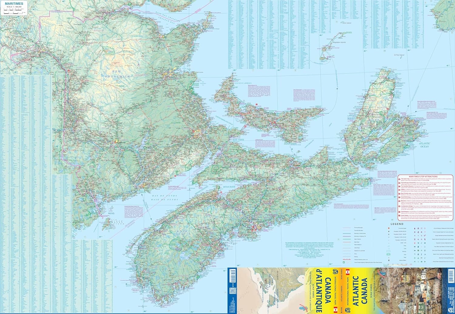 Carte de voyage imperméable - Canada Atlantique | ITM carte routière ITM